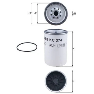Imagem de MAHLE ORIGINAL KC 374D Filtro de Combustível aparafusado