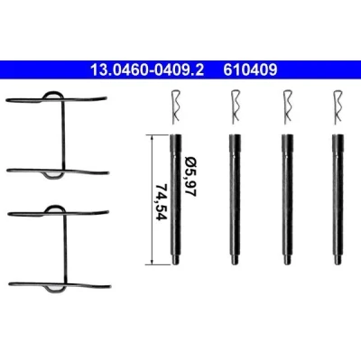 Imagem de ATE 13.0460 0409.2 Kit de acessórios, pastilhas travão PEUGEOT: 406 Sedan, Coupe, 607 Sedan