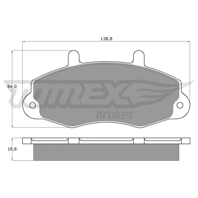 Imagem de TOMEX brakes TX 10 66 Jogo de pastilhas para travão disco Eixo dianteiro FORD: Transit Mk4 Van, Minibus, Mk3 Van