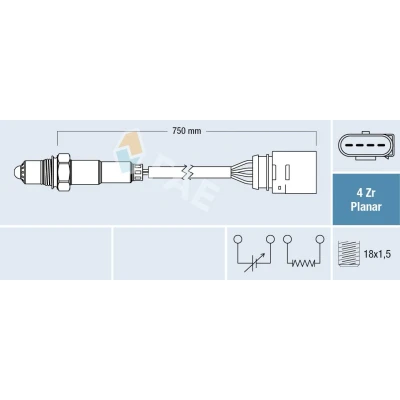 Imagem de FAE 77405 Sonda lambda para o catalisador de diagnóstico preto VOLKSWAGEN: Golf 4, 4 Variant, Bora AUDI: A3 Hatchback, TT Coupe
