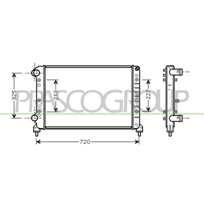 Imagem de PRASCO FT908R002 Radiador, arrefecimento do motor Alumínio 645 414 24 Aletas de refrigeração unidas mecanicamente FIAT: Doblo I Cargo