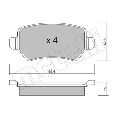 Imagem de METELLI 22 0542 1 Jogo de pastilhas para travão disco excl. contacto aviso desgaste OPEL: Astra H Hatchback, GTC, Caravan