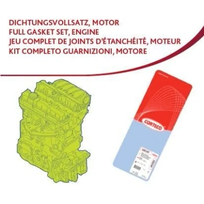 Imagem de CORTECO Jogo completo de juntas, motor Com junta da cabeça do motor, retentores haste válvulas 83404015