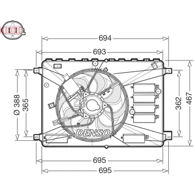 Imagem de DENSO DER10010 Ventilador de Radiador FORD: MONDEO 4 Turnier, S Max Mk1