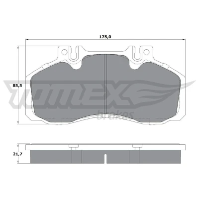 Imagem de TOMEX brakes TX 12 88 Jogo de pastilhas para travão disco preparado indicador aviso desgaste