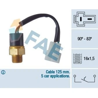 Imagem de FAE 36360 Interruptor de temperatura, ventilador do radiador M16x1,5