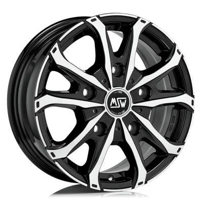 Imagem de Jante de alumínio msw 48 van 6.5x16 5x130 et55 frente polida preta