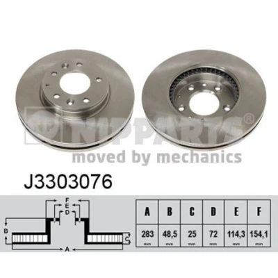 Imagem de NIPPARTS Disco de travão MAZDA: 6 Hatchback, SW 283mm 25mm 5 114,3mm interior ventilado pintado J3303076 G26Y3325XA,GJ6Y3325X,GJ6Y3325XA