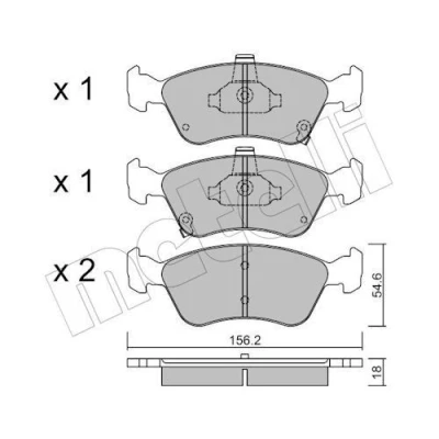 Imagem de METELLI 22 0287 0 Jogo de pastilhas para travão disco com avisador sonoro desgaste TOYOTA: Avensis I Carrinha, Sedan