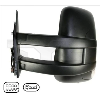 Imagem de espelho retrovisor Tyc 315 0008 esquerda para regulação eléctrica dos espelhos, convexo, com sensor de temeperatura, braço do comprido