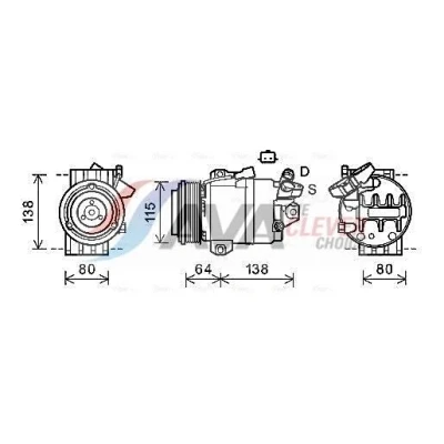 Imagem de PRASCO RTAK565 Compressor DKS17 R 134a
