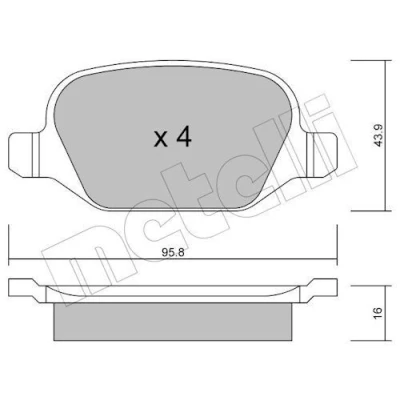 Imagem de METELLI 22 0324 1 Jogo de pastilhas para travão disco excl. contacto aviso desgaste ALFA ROMEO: 156 Sportwagon, Sedan, 147