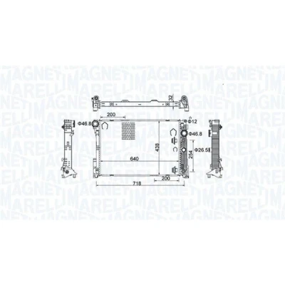 Imagem de MAGNETI MARELLI 350213159800 Radiador, arrefecimento do motor 640 438 32 Aletas de refrigeração soldadas MERCEDES BENZ: Classe C T modell