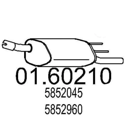 Imagem de MTS 01.60210 Panela de escape traseira 910 OPEL: Corsa B Hatchback, Van