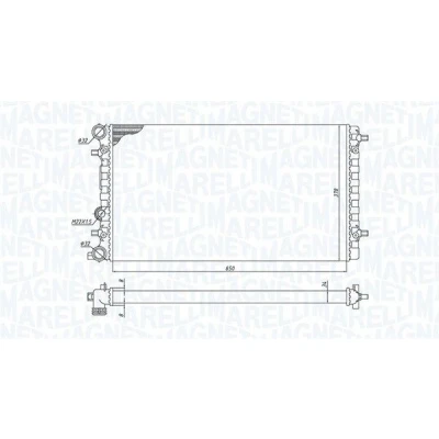 Imagem de MAGNETI MARELLI 350213105100 Radiador, arrefecimento do motor 650 378 32 Aletas de refrigeração unidas mecanicamente VOLKSWAGEN: New Beetle Hatchback