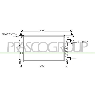 Imagem de PRASCO Radiador, arrefecimento do motor Alumínio 530mm 285mm 23mm Aletas de refrigeração unidas mecanicamente OPEL: Corsa B Hatchback OP028R006