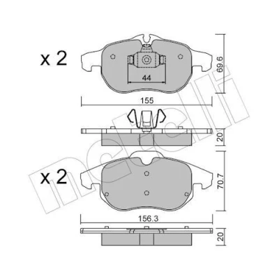 Imagem de METELLI 22 0540 0 Jogo de pastilhas para travão disco preparado indicador aviso desgaste OPEL: Astra H Hatchback, GTC