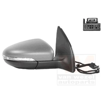 Imagem de Espelho retrovisor Van Wezel 5863818 à direita com subcapa completo, convexo, para regulação eléctrica dos espelhos, aquecível endado, norauto