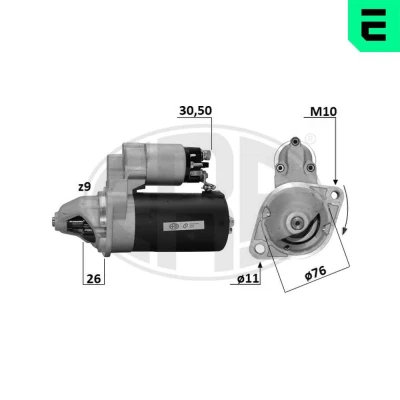 Imagem de ERA 221067A Motor de arranque 12V 1,4kW 9 30 50 76mm BMW: 3 Sedan, Coupe