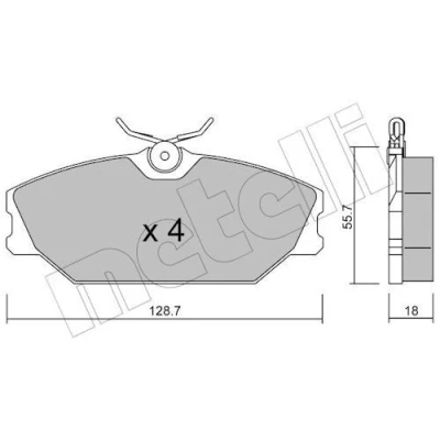 Imagem de METELLI 22 0142 2 Jogo de pastilhas para travão disco excl. contacto aviso desgaste RENAULT: CLIO 2, MEGANE 1, Scénic 1