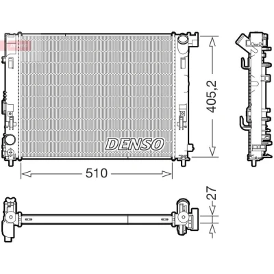 Imagem de DENSO DRM46076 Radiador, arrefecimento do motor 510mm 405mm 27mm