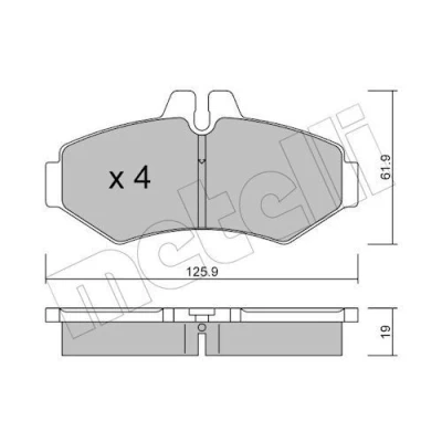 Imagem de METELLI 22 0572 0 Jogo de pastilhas para travão disco preparado indicador aviso desgaste MERCEDES BENZ: Sprinter 3 T Van