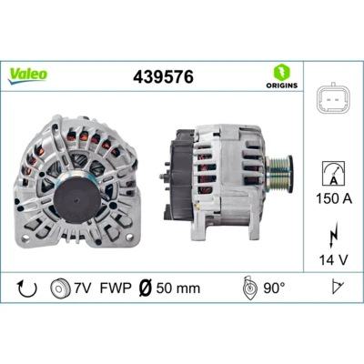 Imagem de VALEO 439576 Alternador 14V 150A RENAULT: ESPACE 4, TRAFIC 2 Kasten, Vel Satis, OPEL: Vivaro A Van