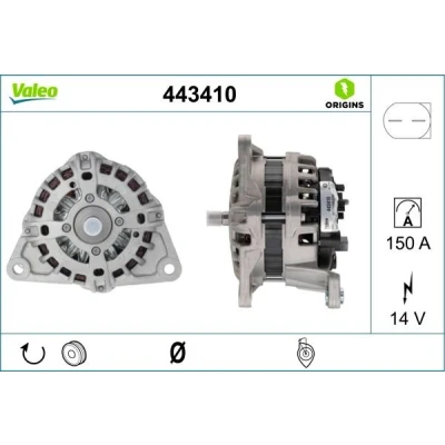 Imagem de VALEO 443410 Alternador 14V 150A FIAT: Ducato III Van, Camião de plataforma / Chassis, IVECO: DAILY 4