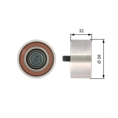 Imagem de GATES FleetRunner Micro V Stretch Fit T42141 Polia de desvio/de guia, correia dentada 58mm
