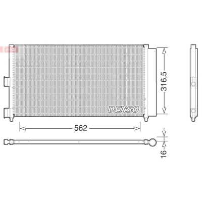 Imagem de DENSO DCN09072 Condensador com secador R 134a FIAT: Punto II Hatchback, Doblo I Cargo, LANCIA: Y
