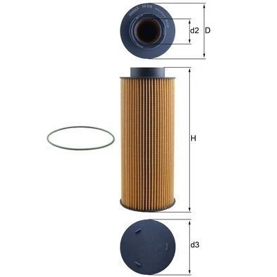 Imagem de MAHLE ORIGINAL OX 376D Filtro de óleo Cartucho filtrante