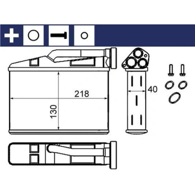 Imagem de MAHLE ORIGINAL AH 240 000S Radiador Quente com acessórios retentor, parafusos BMW: 5 Sedan