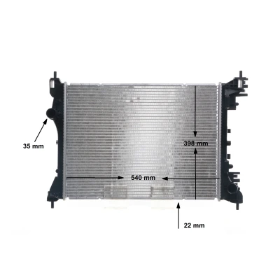 Imagem de MAHLE ORIGINAL CR 2056 000S Radiador, arrefecimento do motor 540 398 22 Aletas de refrigeração soldadas FIAT: Doblo II Van / Carrinha