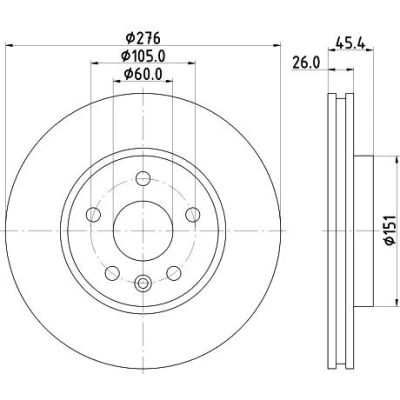 Imagem de HELLA PRO 8DD 355 122 841 Disco de travão OPEL: Astra K Sports Tourer, Hatchback
