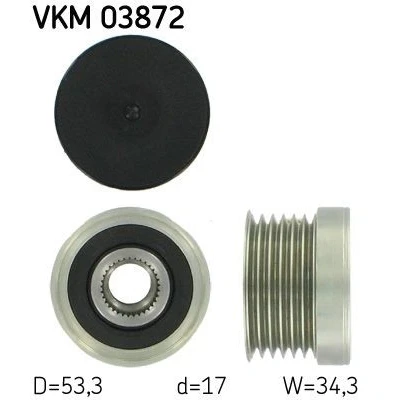 Imagem de SKF VKM 03872 Polia Roda Livre do Alternador 34,3 BMW: 3 Compact, 1 Hatchback, Touring