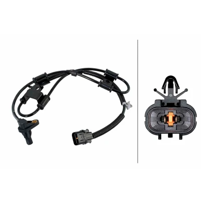 Imagem de HELLA 6PU 358 252 361 Sensor de ABS Eixo dianteiro com ganchos fixação no cabo Hall 2pólos 1060mm