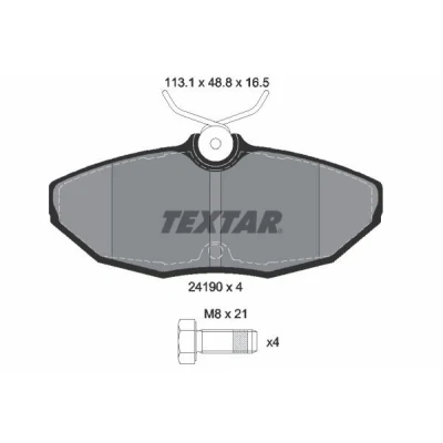 Imagem de TEXTAR 2419001 Jogo de pastilhas para travão disco não preparado indicador aviso desgaste JAGUAR: S Type