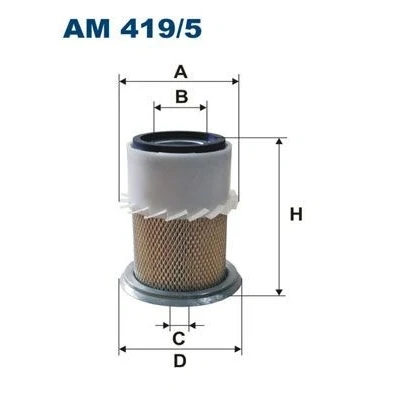 Imagem de FILTRON AM 419/5 Filtro de ar 214 162 Cartucho filtrante