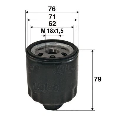 Imagem de VALEO 586072 Filtro de óleo M18x1.5 aparafusado OPEL: Astra G CC, Caravan, F Caravan
