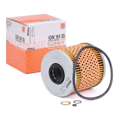 Imagem de MAHLE ORIGINAL OX 91D Filtro de óleo com juntas Cartucho filtrante BMW: 3 Sedan, Cabrio, 5 Sedan