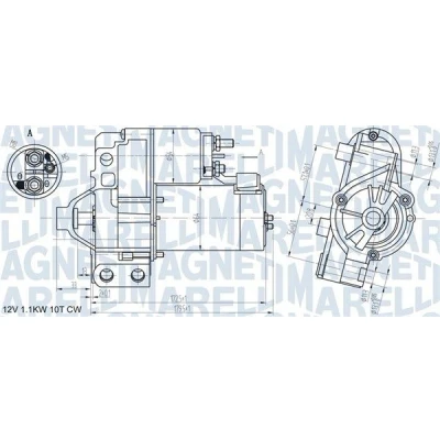 Imagem de MAGNETI MARELLI 063721290010 Motor de arranque 12 1 10 RENAULT: CLIO 2, LAGUNA 2 Grandtour, PEUGEOT: 406 Sedan, Carrinha, 607 Sedan