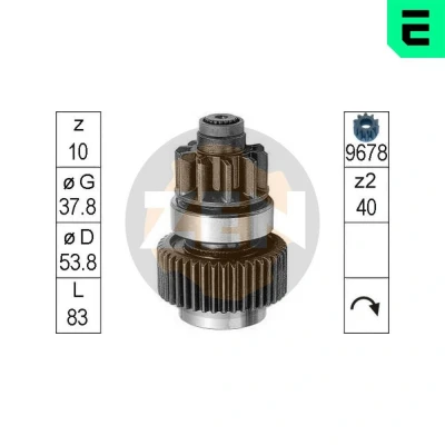 Imagem de ERA ZN0954 Engrenagem de roda livre, motor arranque TOYOTA: Yaris I Hatchback