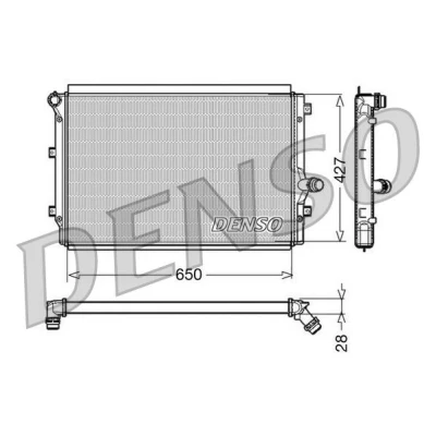 Imagem de DENSO DRM32017 Radiador, arrefecimento do motor Alumínio 650 427 28 VOLKSWAGEN: Passat B6 Variant, Golf 5, Caddy 3, AUDI: A3 Sportback, TT Roadster