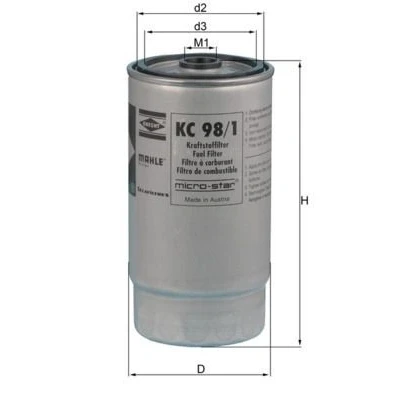 Imagem de MAHLE ORIGINAL KC 98/1 Filtro de Combustível aparafusado BMW: 7