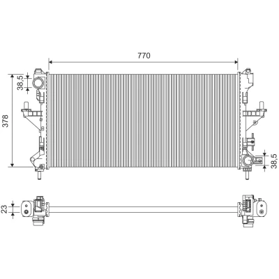 Imagem de VALEO Radiador, arrefecimento do motor Alumínio 378mm 775mm 23mm sem regulador líquido de refrigeração 701426