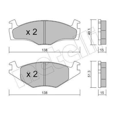 Imagem de METELLI 22 0045 0 Jogo de pastilhas para travão disco excl. contacto aviso desgaste sem acessórios SEAT: Ibiza 2, Córdoba I Sedan