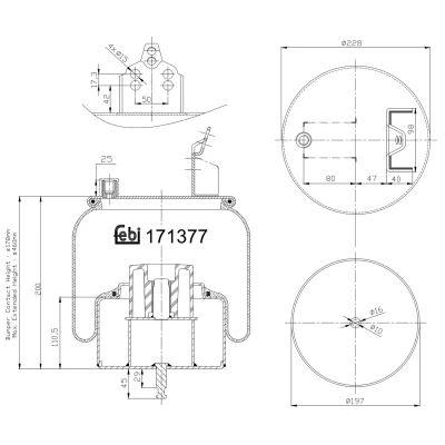 Imagem de FEBI BILSTEIN 171377 Fole, suspensão pneumática