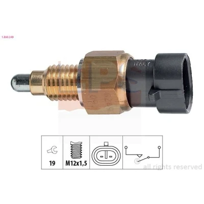 Imagem de EPS 1.860.249 Interruptor, luz de marcha atrás Made in Italy OE Equivalent FIAT: BRAVO 2, Croma II Carrinha, Ducato III Van, PEUGEOT: Boxer Van
