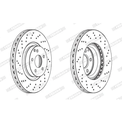 Imagem de FERODO PREMIER Coat+ disc DDF1769C 1 Disco de travão 335 32 5 perfurado/ventilado revestido sem parafusos