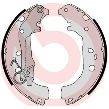 Imagem de BREMBO S 23 518 Maxilas de travão 229 42 com alavanca do mão FIAT: Doblo I Cargo, Carrinha, II Van / LANCIA: Musa